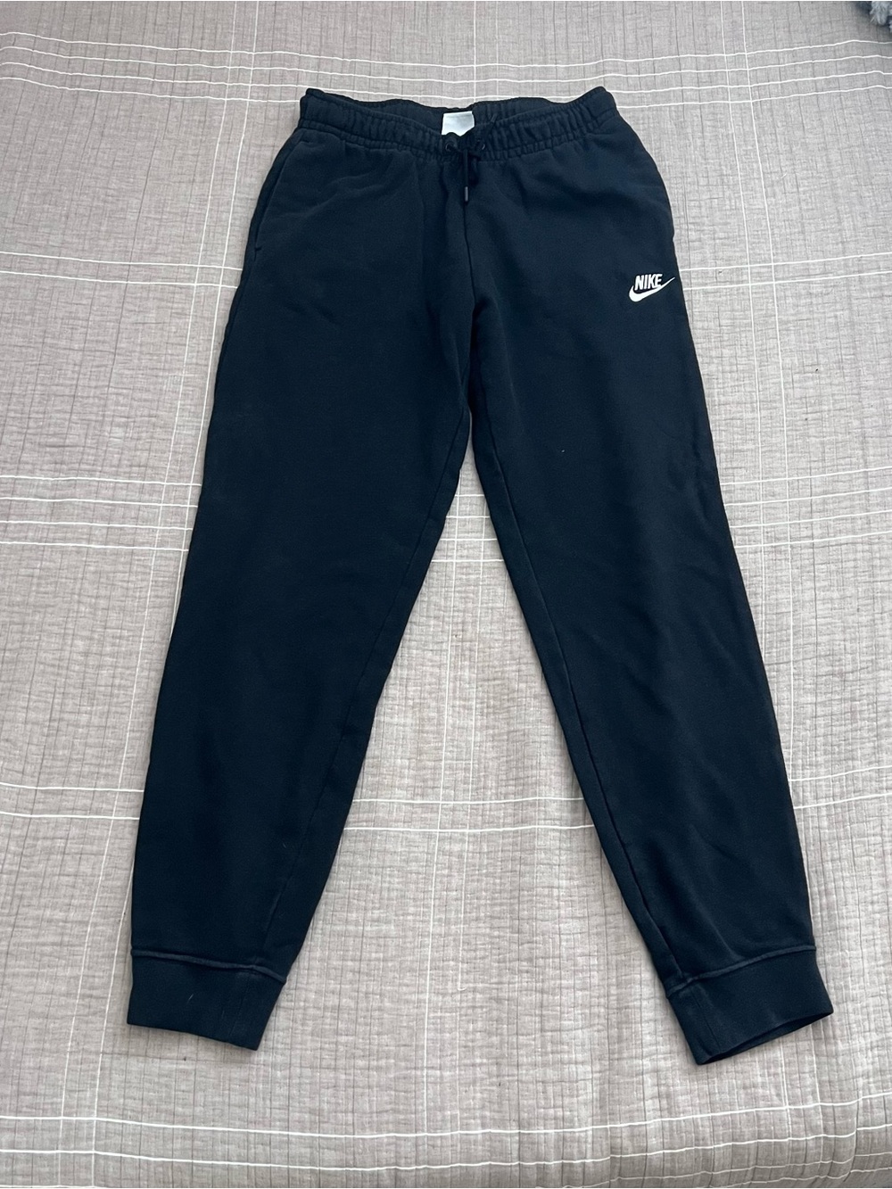 Nike Black Fleece Joggers with White Swoosh